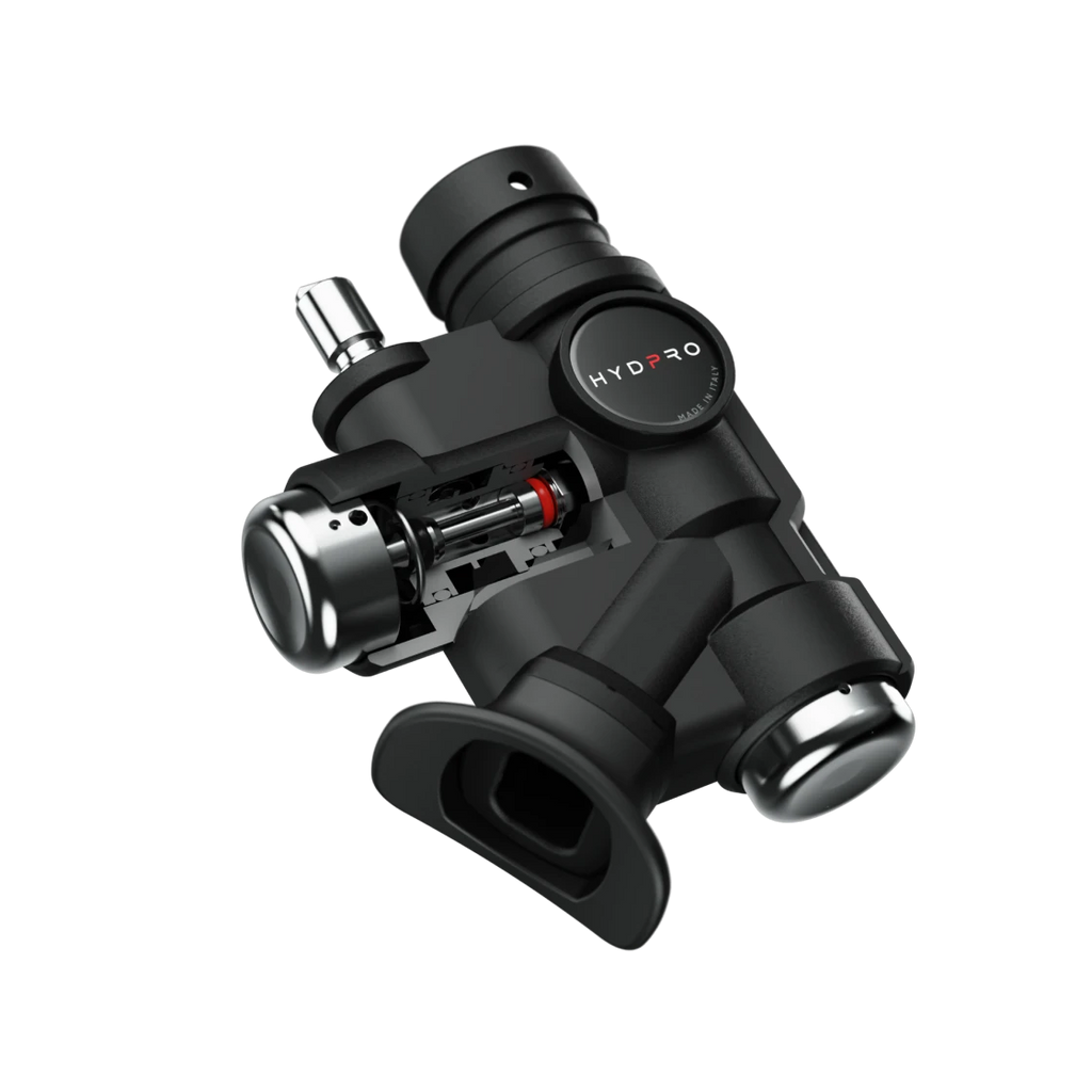 Cutaway of the J01 Raw revealing the piston and red seal inside the open LP port