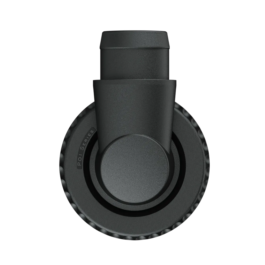 Front view into the tapered port of the Pipe P01 Keen, fluted P01 Series locking ring visible