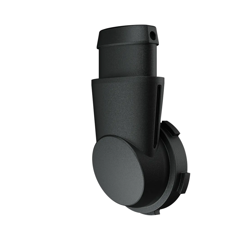 Rear three-quarter view of the Pipe P03 Keen elbow showing the faceted base disk and tapered barb