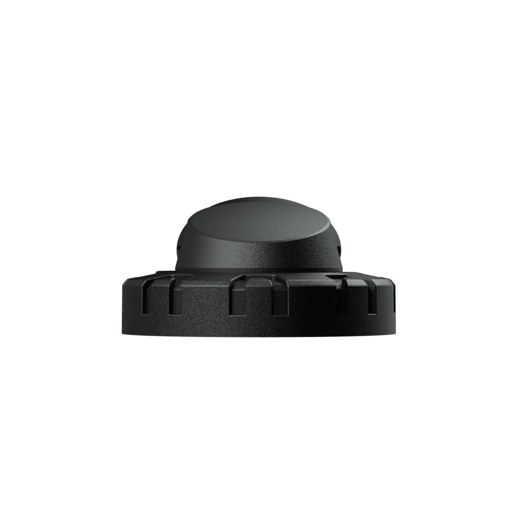 Front elevation of the Pipe P04 Keen elbow bend rising from its angular-tooth locking ring