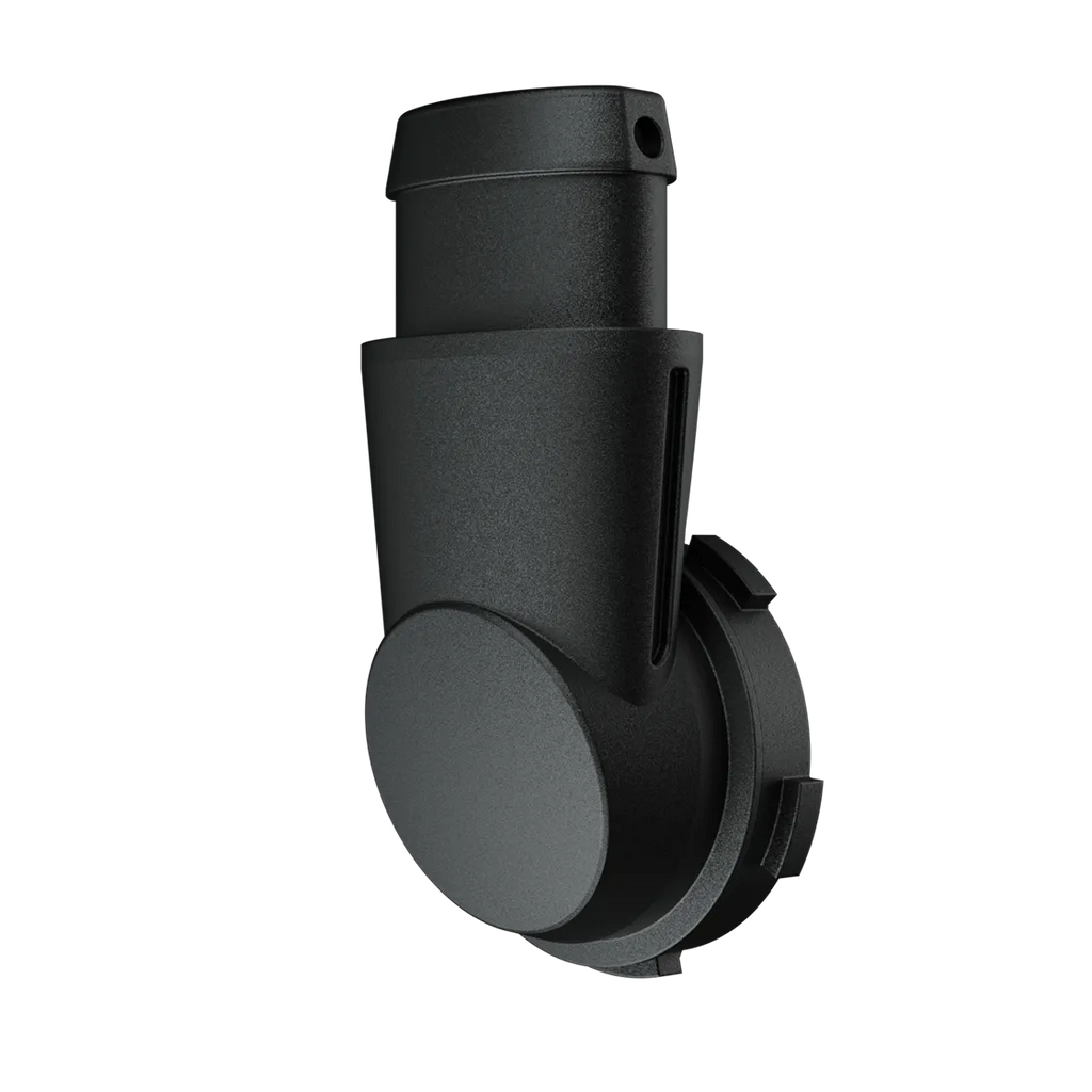 Rear three-quarter view of the Pipe P04 Keen elbow showing the faceted base disk and tapered barb