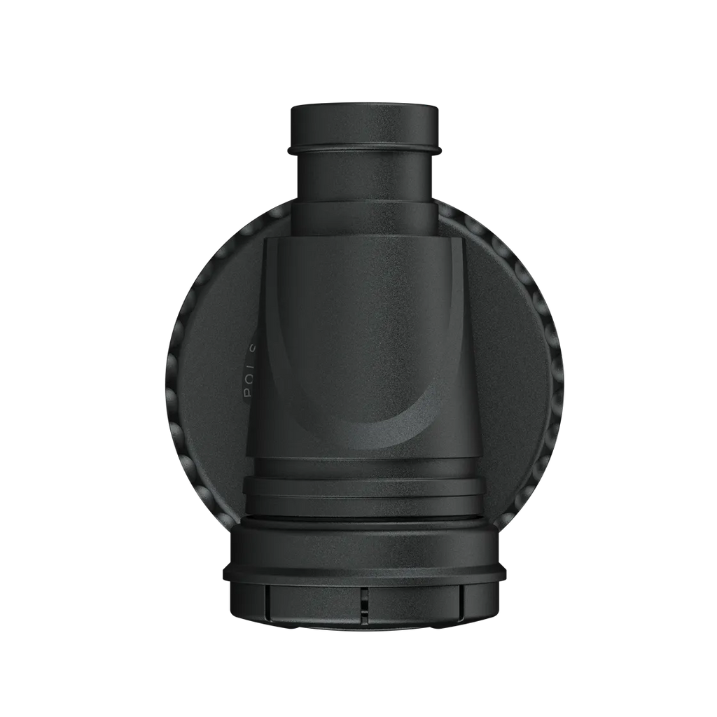 P01 Classic front view of the round locking nut with hose barb centered above it