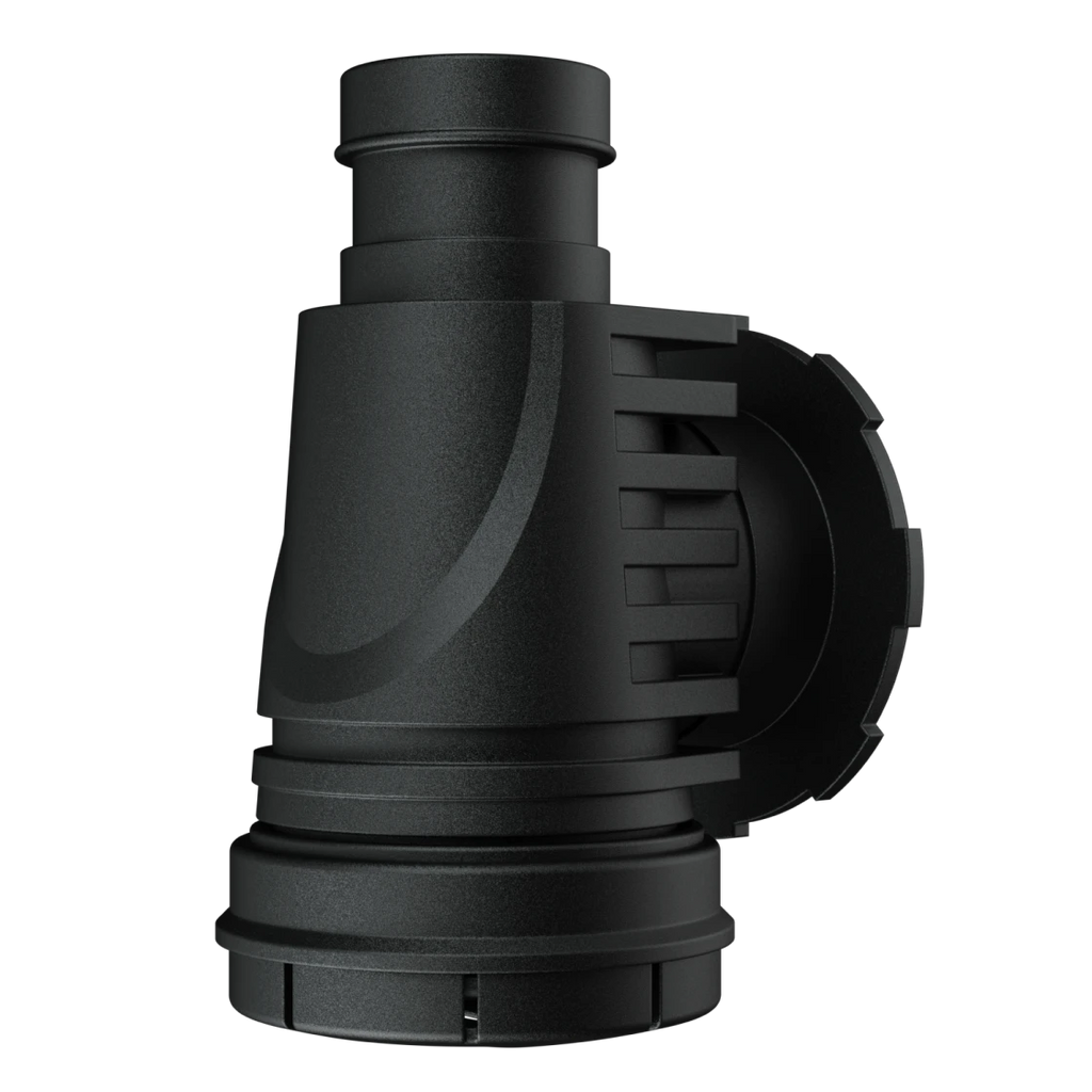 R.E.V. P01 Keen three-quarter view with the exhaust valve flap visible at the bend