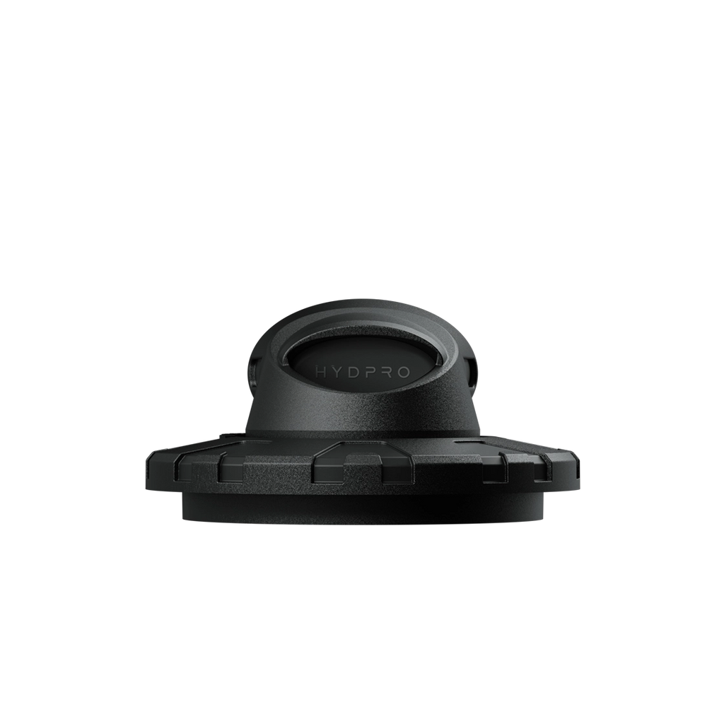 P03 Keen dome cap with HYDPRO wordmark, mounted on the faceted locking ring