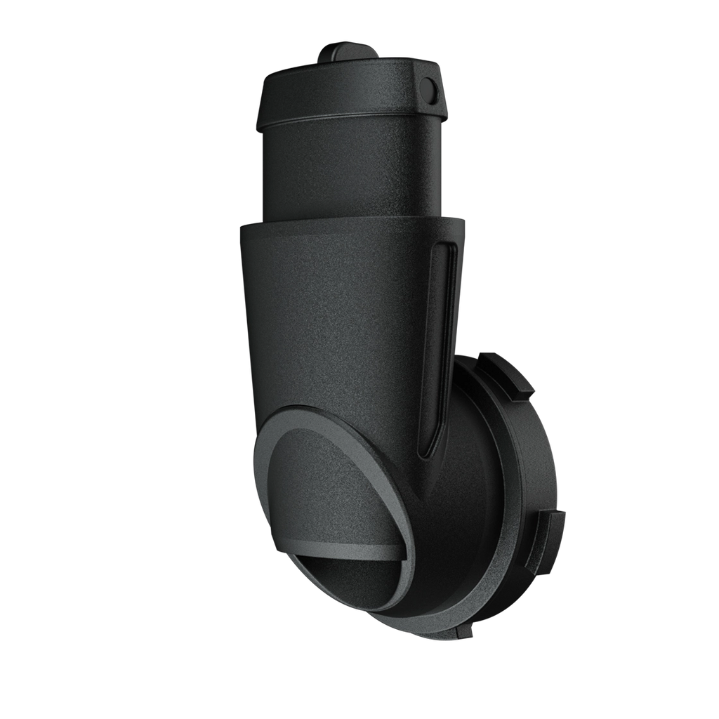 R.E.V. P03 Keen three-quarter view from above showing the open outlet and exhaust valve