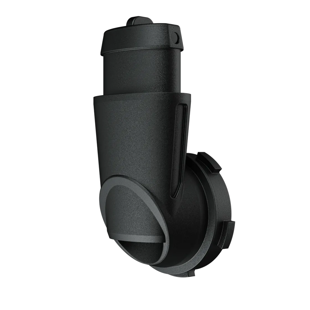 R.E.V. P04 Keen three-quarter view from above showing the open outlet and exhaust valve