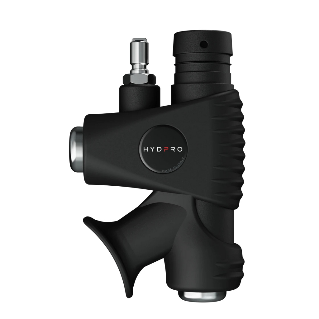 HYDPRO Power X01 Pro power unit, three-quarter view with smooth wraparound body and HP port